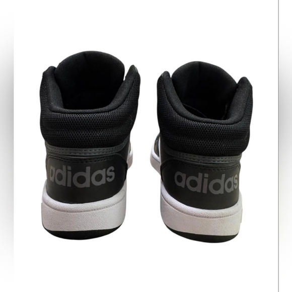 ADIDAS Hoops Mid 3.0 K GW0402, size 3.5 US, Unisex kids shoes, Black with white - Picture 3 of 4